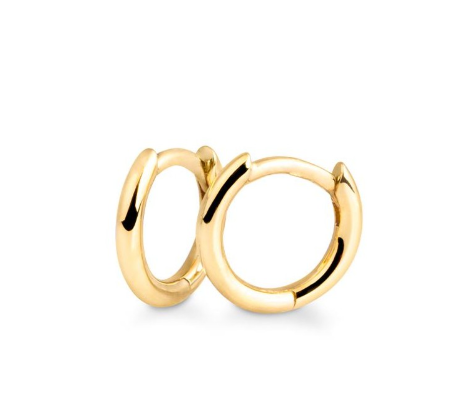 14k Gold High Polish Petite Hoop Earrings