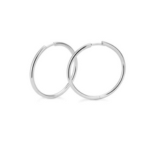 Load image into Gallery viewer, Sterling Silver Round Hoop Earrings
