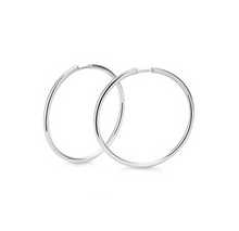 Load image into Gallery viewer, Sterling Silver Round Hoop Earrings
