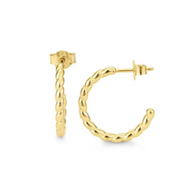 Load image into Gallery viewer, 14k Gold Twisted Hoop Earrings
