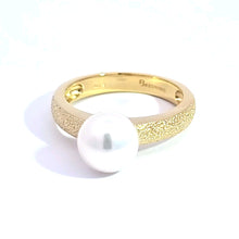 Load image into Gallery viewer, Gold Plated or Sterling Silver Cultured Pearl Textured Ring
