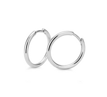 Load image into Gallery viewer, Sterling Silver Round Hoop Earrings
