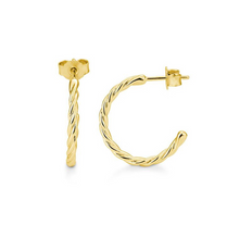 Load image into Gallery viewer, 14k Gold Twisted Hoop Earrings
