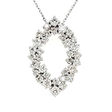 Load image into Gallery viewer, 14k White Gold Diamond Cluster Marquise Shape Necklace (I8417)
