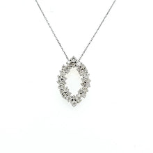 Load image into Gallery viewer, 14k White Gold Diamond Cluster Marquise Shape Necklace (I8417)
