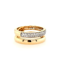 Load image into Gallery viewer, 14k Yellow Gold Diamond Double Band Ring (I8420)
