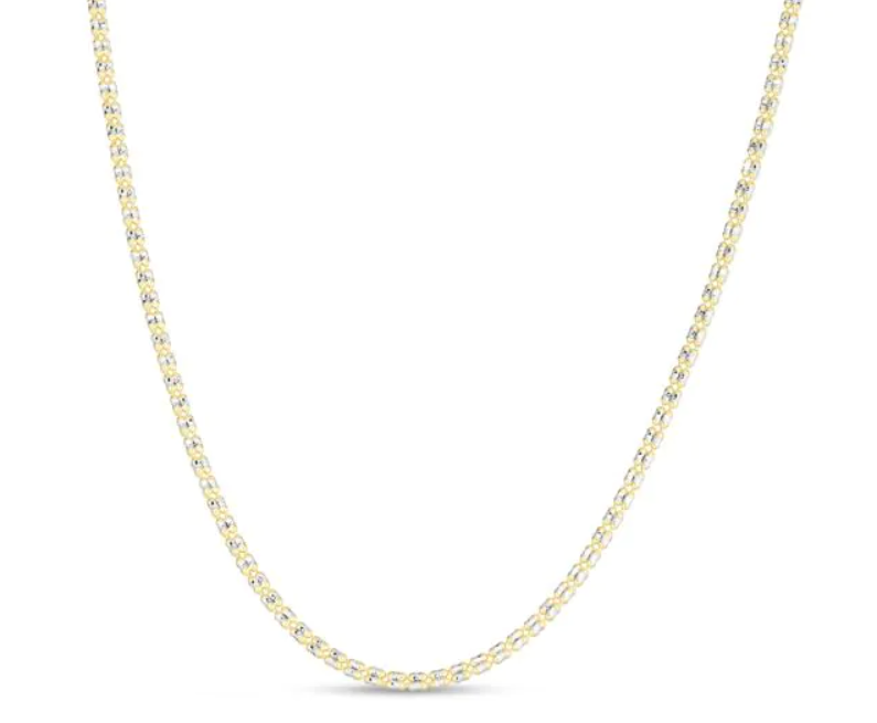 14k Yellow & White Gold Fancy Ice Necklace (I8119)