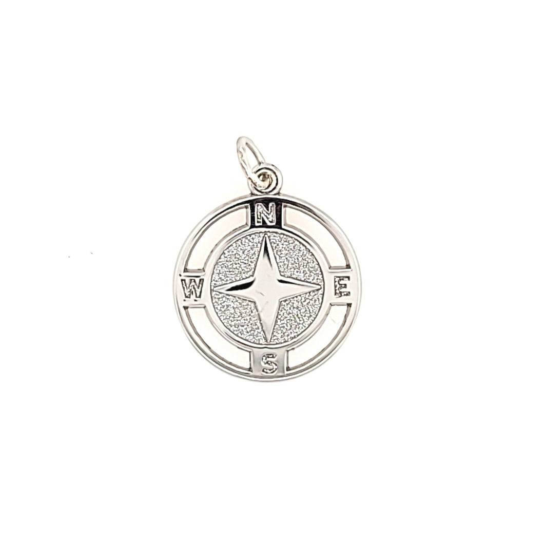 Sterling Silver Compass Pendant (SI3546)