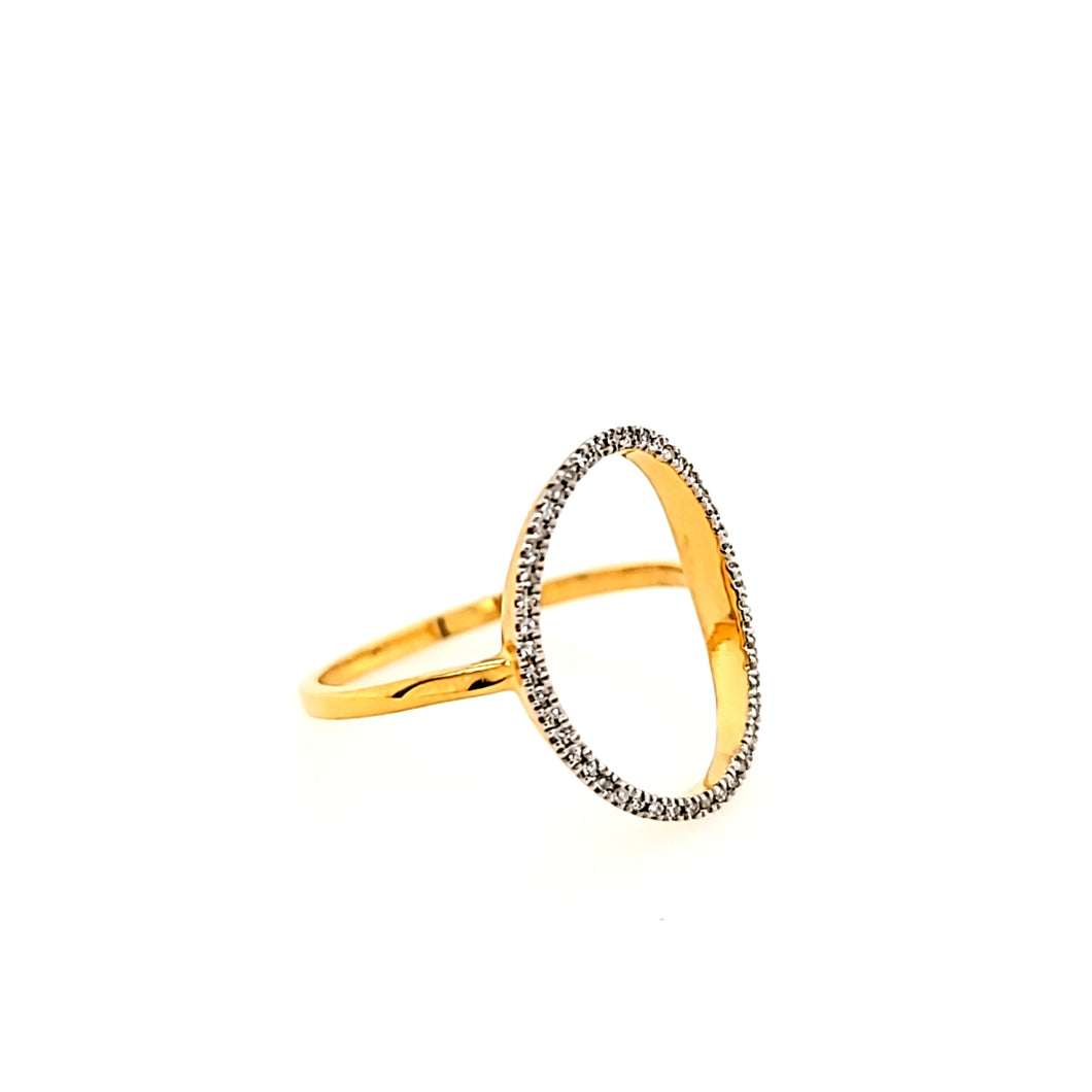 Ella Stein Gold Diamond Negative Space Oval Ring (SI3480)