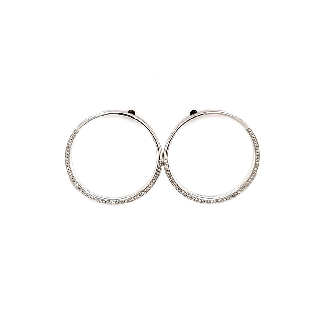 Ella Stein Silver Open Circle Front Facing Earrings (SI3513)
