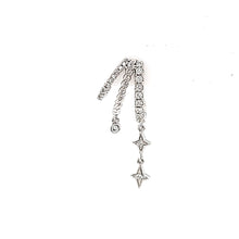 Load image into Gallery viewer, 14k White Gold Diamond Triple Hoop Star Dangle Earrings (I8059)
