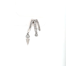 Load image into Gallery viewer, 14k White Gold Diamond Triple Hoop Arrow Earrings (I8047)
