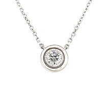 Load image into Gallery viewer, White Gold Matte Diamond Solitaire Necklace (I8049)
