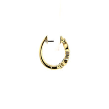 Load image into Gallery viewer, 14k Yellow Gold Tsavorite &amp; Diamond Hoop Earrings (I8065)
