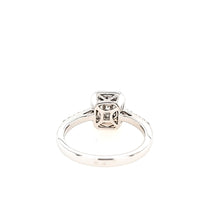 Load image into Gallery viewer, 14k White Gold Baguette &amp; Round Diamond Cluster Engagement Ring (I4193)
