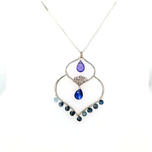 Load image into Gallery viewer, AVF Silver Moroccan Inspired Labradorite, Moss Aqua, Tanzanite &amp; Kyanite Chain Necklace (SI3703)
