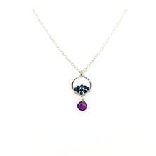 Load image into Gallery viewer, AVF Silver Petite Moroccan Inspired Beaded Blue Quartz &amp; Amethyst Drop Necklace (SI3609)

