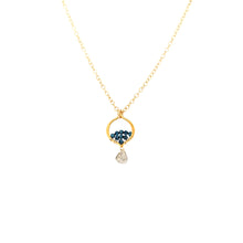 Load image into Gallery viewer, AVF Gold Filled Petite Moroccan Inspired Beaded Blue Quartz &amp; Labradorite Drop Necklace (SI3691)
