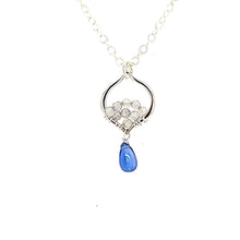 Load image into Gallery viewer, AVF Silver Petite Moroccan Inspired Beaded Labradorite &amp; Kyanite Drop Necklace (SI3705)
