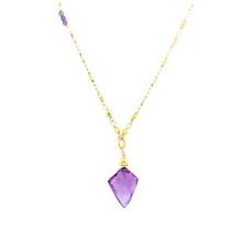 Load image into Gallery viewer, AVF Gold Chain Amethyst Point Necklace (SI3712)
