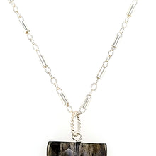 Load image into Gallery viewer, AVF Silver Labradorite, Aquamarine &amp; Kyanite Chain Necklace (SI3698)
