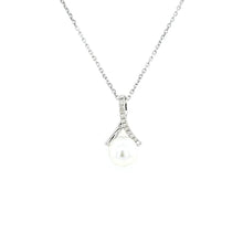 Load image into Gallery viewer, 14k White Gold Diamond &amp; South Sea Pearl Pendant (I8178)
