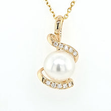 Load image into Gallery viewer, 14k Yellow Gold Diamond &amp; South Sea Pearl Wraparound Pendant (I8175)
