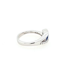 Load image into Gallery viewer, 14k White Gold Sapphire &amp; Diamond Ring (I8189)
