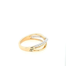 Load image into Gallery viewer, 14k Yellow &amp; White Gold Diamond Crossover Ring (I8190)
