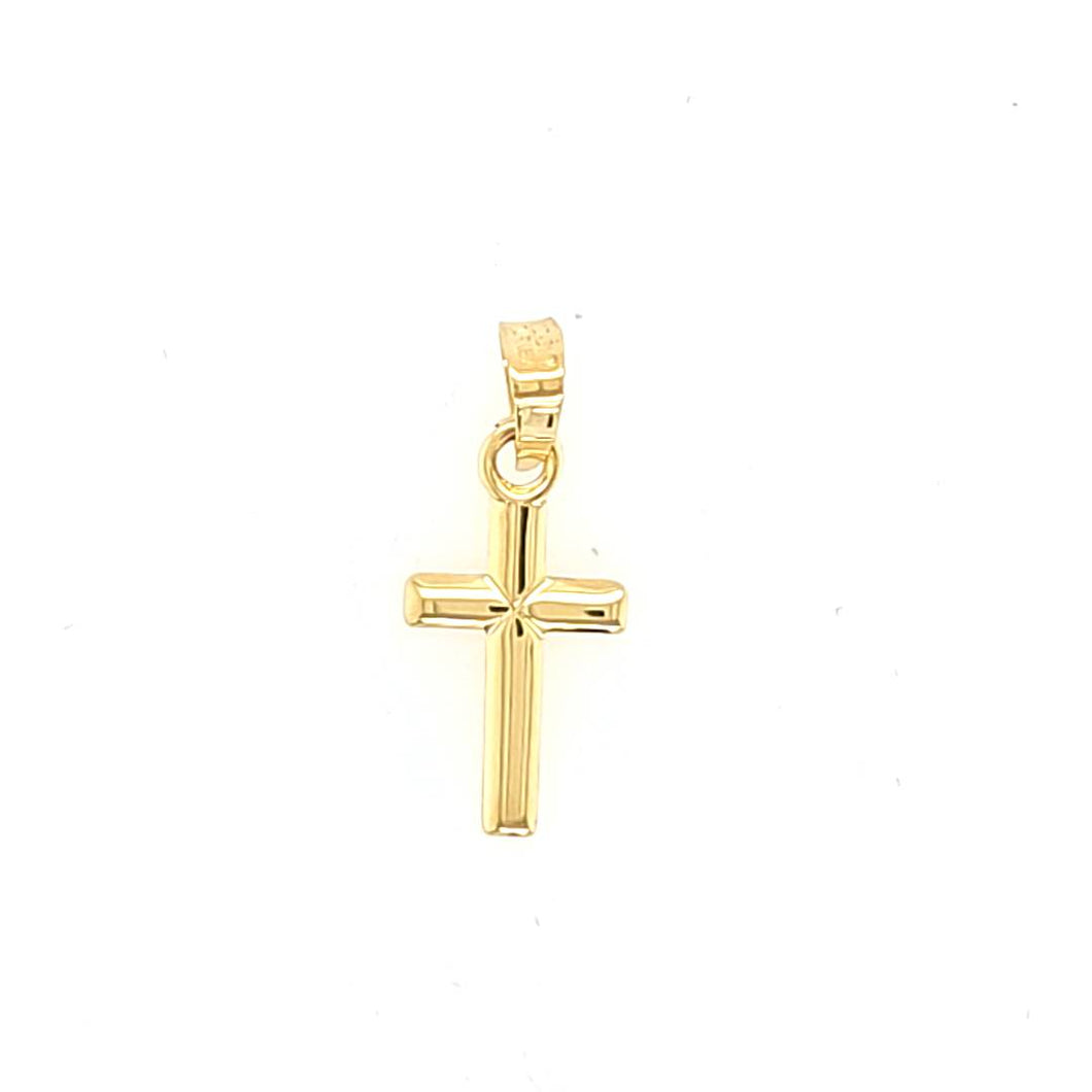 14k Yellow Gold Petite Cross Pendant (I8155)
