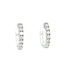 Load image into Gallery viewer, 14k White Gold .75ctw Diamond Hoop Earrings (I8166)
