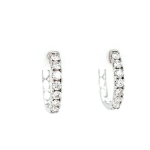 Load image into Gallery viewer, 14k White Gold .75ctw Diamond Hoop Earrings (I8166)
