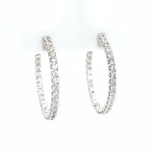 Load image into Gallery viewer, 14k White Gold Inside Out 1.58ctw Diamond Hoop Earrings (I8164)
