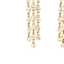 Load image into Gallery viewer, 14k Yellow Gold 1.40ctw Bezel Diamond Chain Dangle Earrings (I8105)
