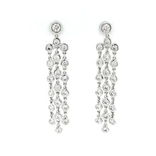 Load image into Gallery viewer, 14k White Gold 1.20ctw Bezel Diamond Chain Dangle Earrings (I8097)
