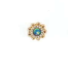 Load image into Gallery viewer, 14k Yellow Gold Opal &amp; Diamond Sun Stud Earrings (I7530)
