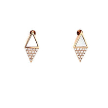 Load image into Gallery viewer, 14k Rose Gold Mother of Pearl &amp; Diamond Stud Earrings (I7527)
