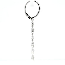 Load image into Gallery viewer, 14k White Gold Diamond Textured Bezel Drop Earrings (I7406)
