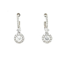 Load image into Gallery viewer, 18k White Gold Diamond Drop Earrings (I1179)
