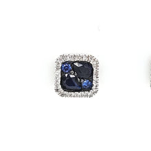 Load image into Gallery viewer, 14k White Gold Sapphire &amp; Diamond Stud Earrings (I4137)
