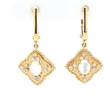 Load image into Gallery viewer, 18k Yellow Gold Mother of Pearl &amp; Diamond Drop Earrings (I7906)
