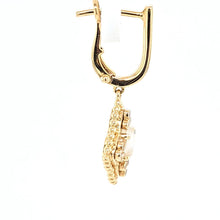 Load image into Gallery viewer, 18k Yellow Gold Mother of Pearl &amp; Diamond Drop Earrings (I7906)
