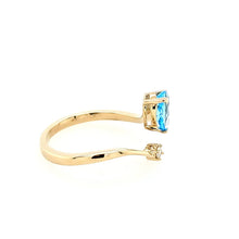 Load image into Gallery viewer, 14k Yellow Gold Swiss Blue Topaz &amp; Diamond Wraparound Ring (I8170)
