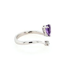 Load image into Gallery viewer, 14k White Gold Amethyst &amp; Diamond Wraparound Ring (I8187)
