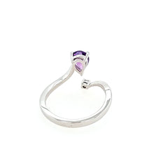 Load image into Gallery viewer, 14k White Gold Amethyst &amp; Diamond Wraparound Ring (I8187)
