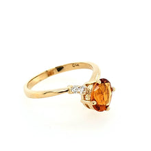 Load image into Gallery viewer, 14k Yellow Gold Citrine &amp; Diamond Ring (I8172)
