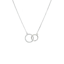 Load image into Gallery viewer, 14k White Gold Diamond Interlocking Circle Necklace (I8193)
