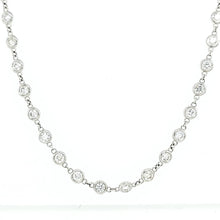 Load image into Gallery viewer, 14k Yellow &amp; White Gold Bezel Diamond &amp; Paperclip Chain Half/Half Necklace (I8099)
