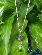 Load image into Gallery viewer, AVF Silver Labradorite, Aquamarine &amp; Kyanite Chain Necklace (SI3698)
