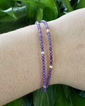 Load image into Gallery viewer, AVF Amethyst &amp; Silver Beaded Double Strand Bracelet (SI2823 &amp; SI3664)
